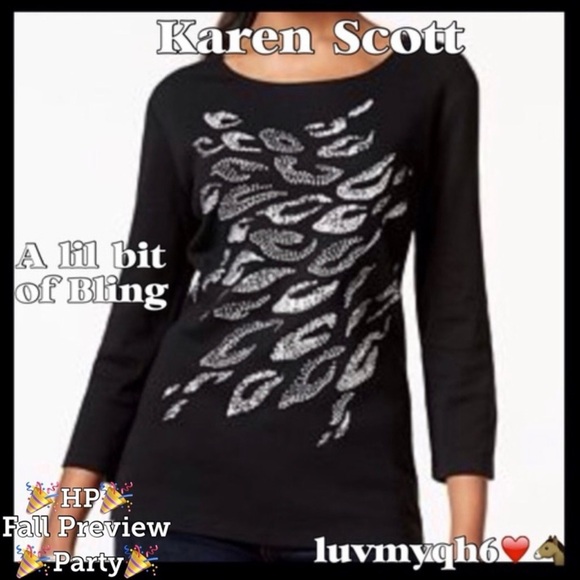 Karen Scott Tops - Karen Scott 3/4 Sleeve Top 🎉HP🎉